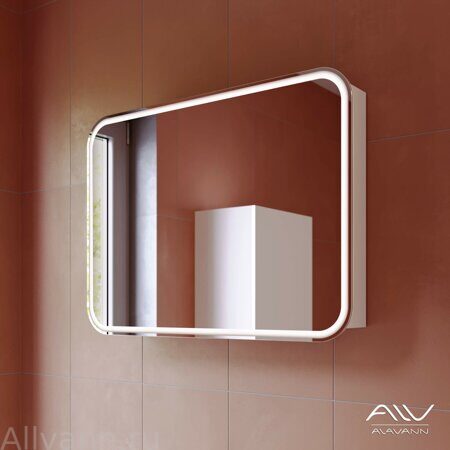 Зеркальный шкаф Lana 80 G белый Alavann