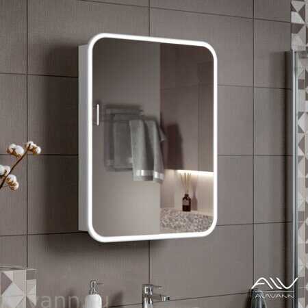 Зеркальный шкаф Lana 70 белый Alavann