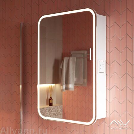 Зеркальный шкаф Lana 55 белый Alavann
